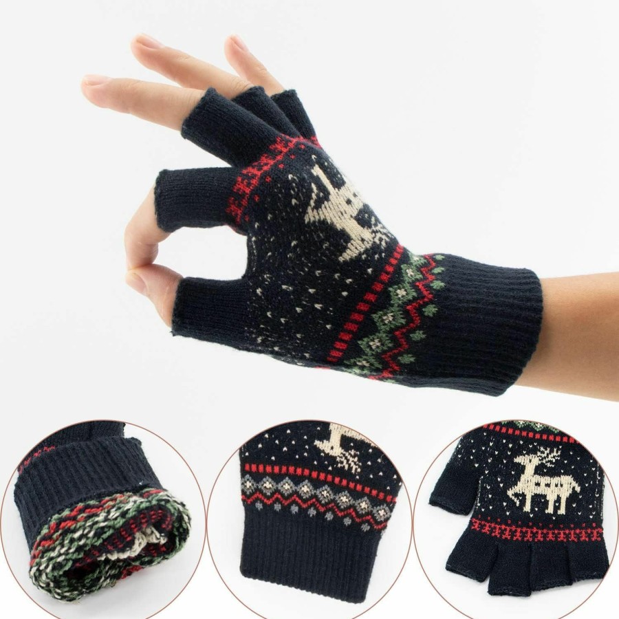 Zolunu Zolunu Uni Winter Half Finger Gloves Warm Winter Fingerless Touchscreen Gloves Stretchy Knit Typing Gloves Hot