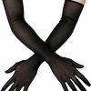 Luwint Luwint 21\" Long Mesh Gloves, Over Elbow Long Tulle Silk Gloves Stretchy Long Sheer Gloves For Opera Halloween Prom (Black) Hot