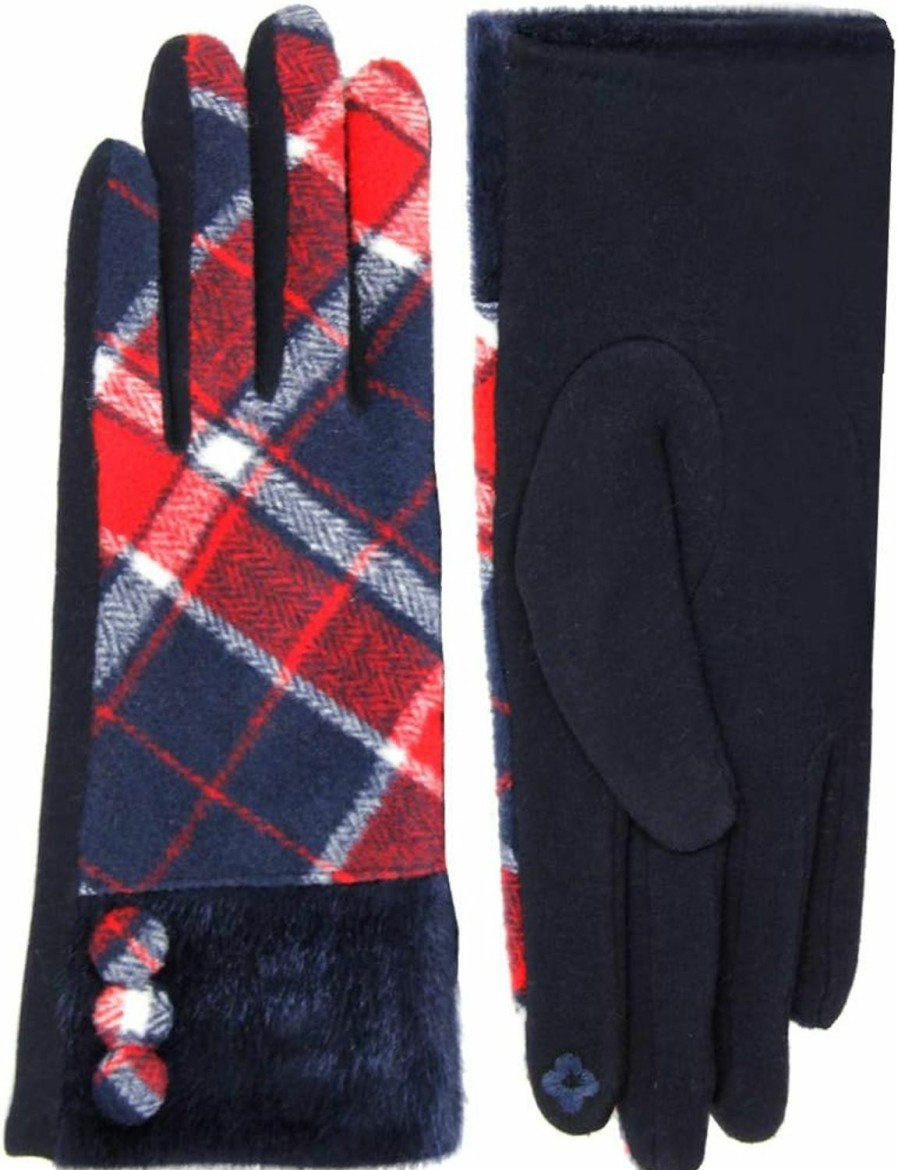 Me Plus Fashion Me Plus Women Winter Gloves Touch Screen Thick Warm Plaid Pattern Gloves With Bow Online