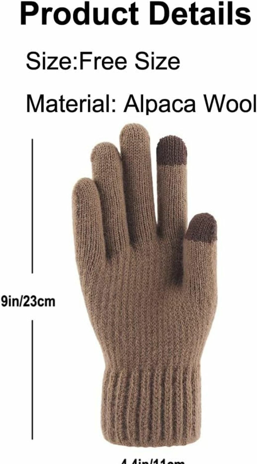 Veelkrom Veelkrom Winter Knit Gloves Touchscreen Warm Full Fingers Thermal Soft Outdoor Hiking Driving Cycling Riding For Men Hot