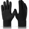 Achiou Achiou Winter Gloves For Men Women, Thicken Touch Screen Gloves, Dual-Layer Knit Lining Warm Gloves For Cold Weather New