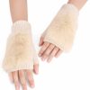 PURFUN Purfun Winter Chic Beads Knitted Gloves Driving Writing Typing Short Fingerless Mitten Wholesale