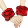 LA CARRIE La Carrie Women'S Snakeskin Print Faux Fur Wrist Cuffs,Winter Fox Furry Bands Arm Warmer Hot