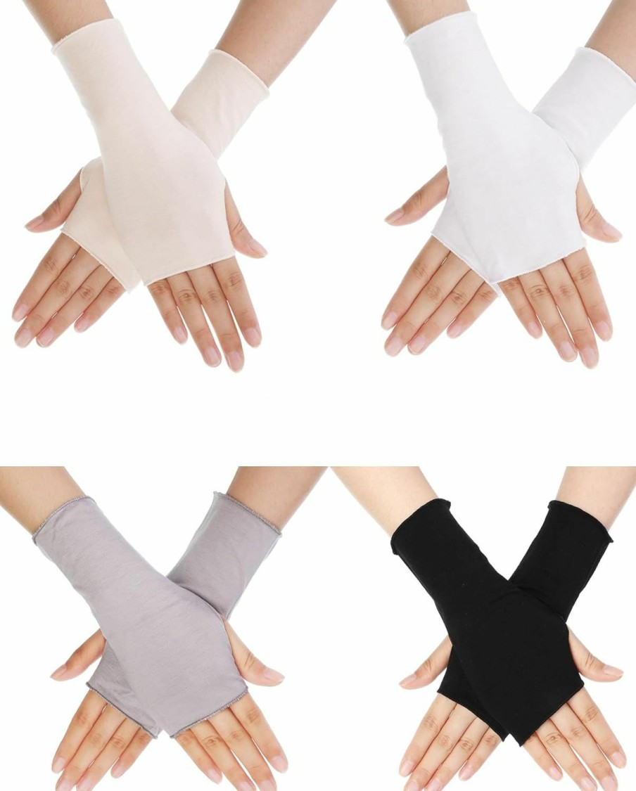 Bememo Bememo Fingerless Gloves Women Uv Protection Gloves Wrist Length Cotton Gloves Sun Block Driving Gloves Uni Clearance