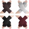 Yolev 4 Pairs Women'S Fingerless Gloves Winter Half Finger Gloves Warm Knitted Gloves For Cold Weather For Men And Women Clearance