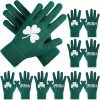 Suhine 6 Pairs St Patrick'S Day Running Gloves Bulk Irish Green Gloves Cotton Warm Gloves For Men Women St Patricks Day Accessories Clearance