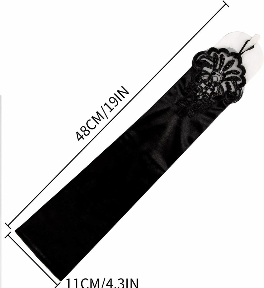 SAVITA Savita Fingerless Long Gloves Pierced Elbow Length Satin Gloves 19 Inches Stretchy Opera Evening Party 1920S Gloves For Women Wholesale