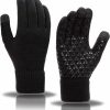 Saniripple Winter Gloves For Women & Men Warm Knit Gloves With 3-Finger Touch Screen Anti-Slip Silicone Gel For Driving Skiing Bicycling Best