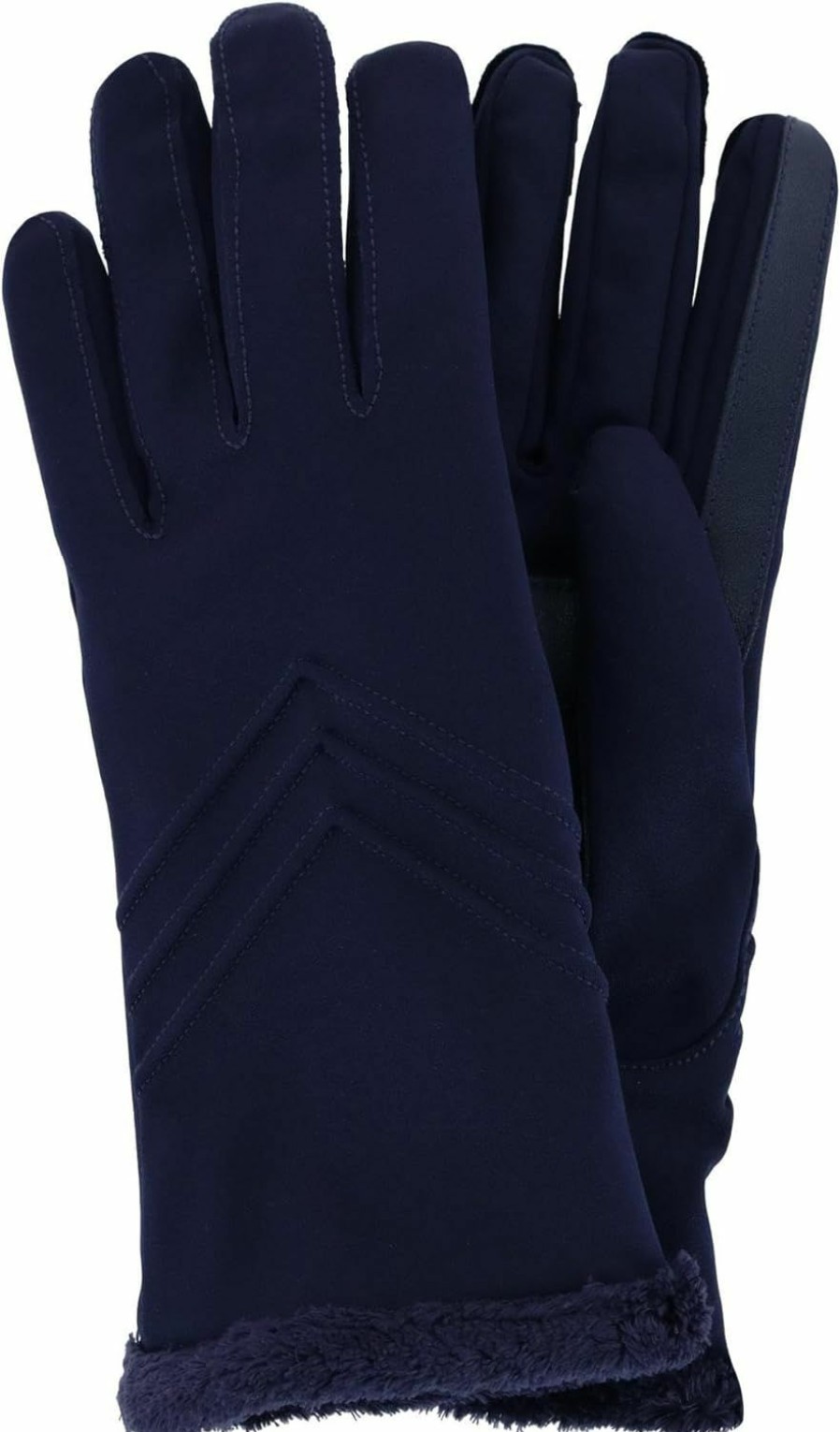 isotoner Isotoner Women'S Touchscreen Chevron Winter Glove With Microluxe Lining, Large/Xlarge, Midnight Hot