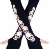 Bienvenu Bienvenu Knitted Long Fingerless Skeleton Gloves, Uni Halloween Punk Arm Warmer Sleeve Clearance