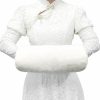 Wed2BB Faux Fur Hand Muffs Women Warm Faux Fur Muffs (White) Clearance