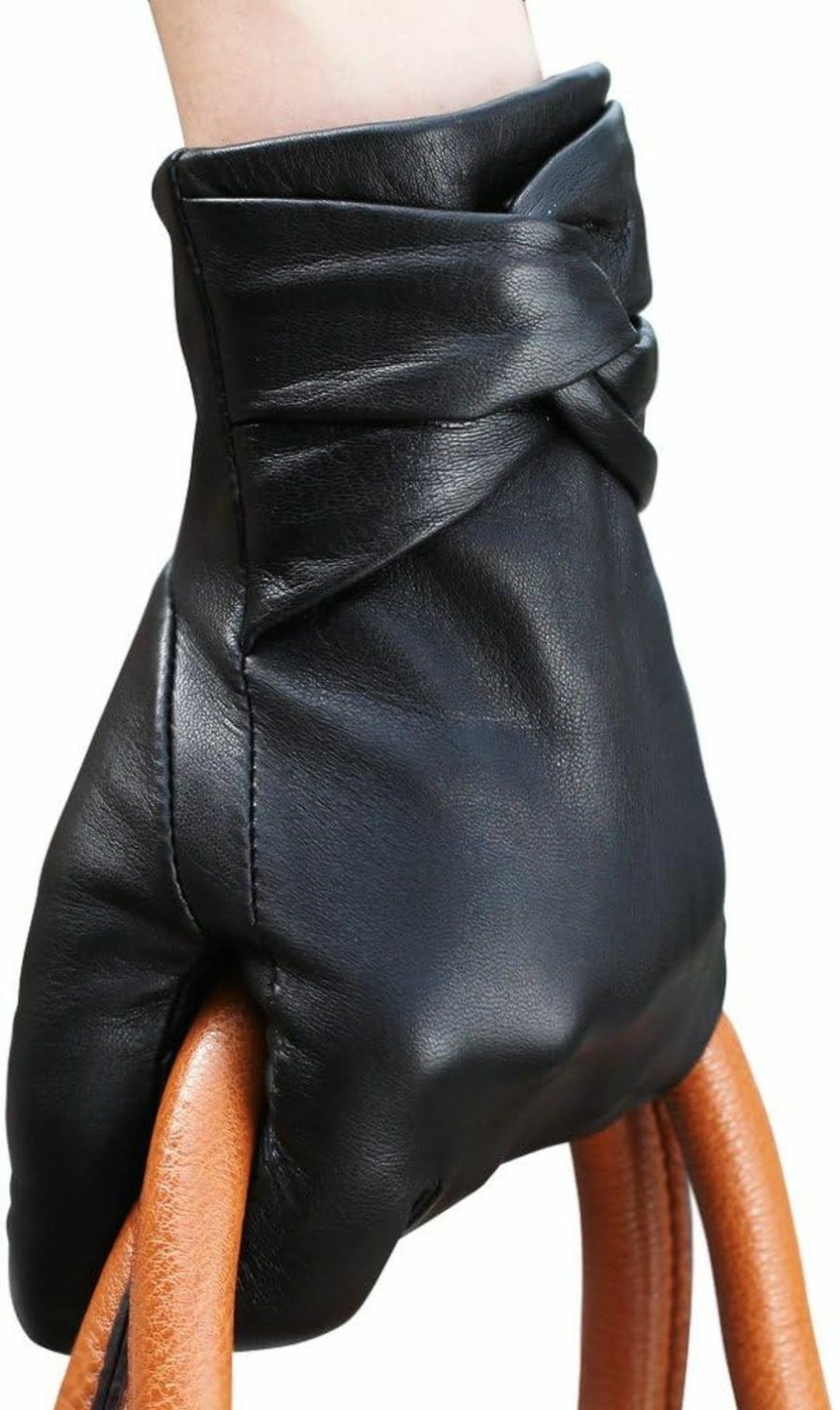 WARMEN Traditional Womens Winter Texting Touchscreen Driving Lambskin Leather Gloves Wool Blend Lining Best