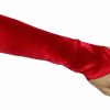 Greatlookz Cinderella Satin Fingerless Elbow Length Gloves, Red New