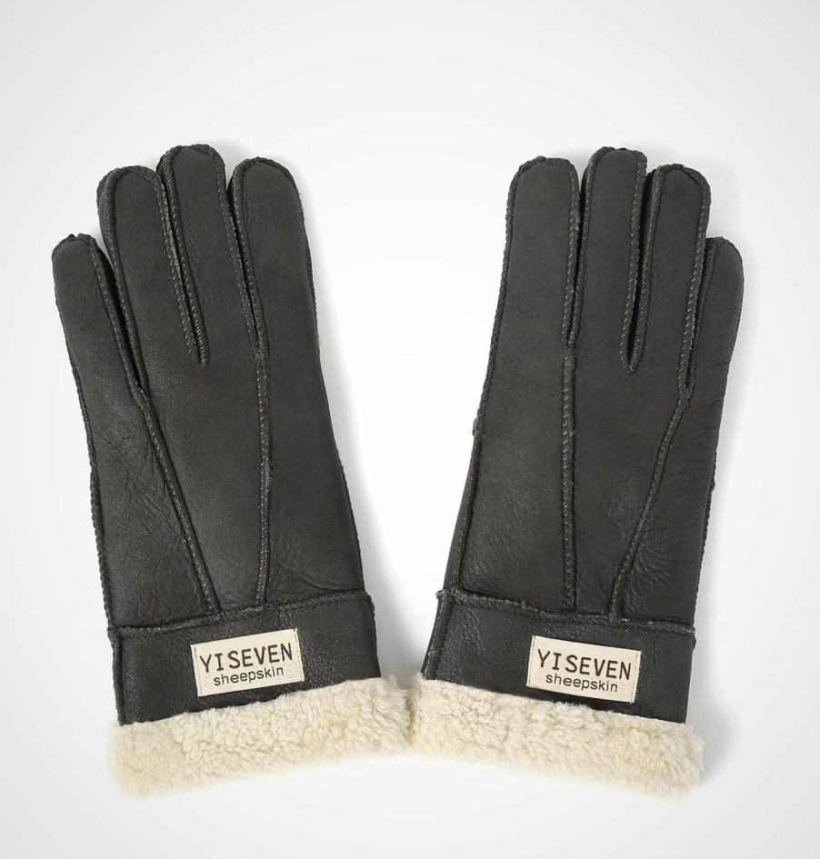 YISEVEN Yiseven Women'S Winter Sheepskin Shearling Leather Gloves Wool Cuffs Online