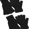 Yolev 2 Pairs Winter Half Finger Gloves Warm Knitted Fingerless Mittens Stretchy Touchscreen Gloves For Men And Women Best