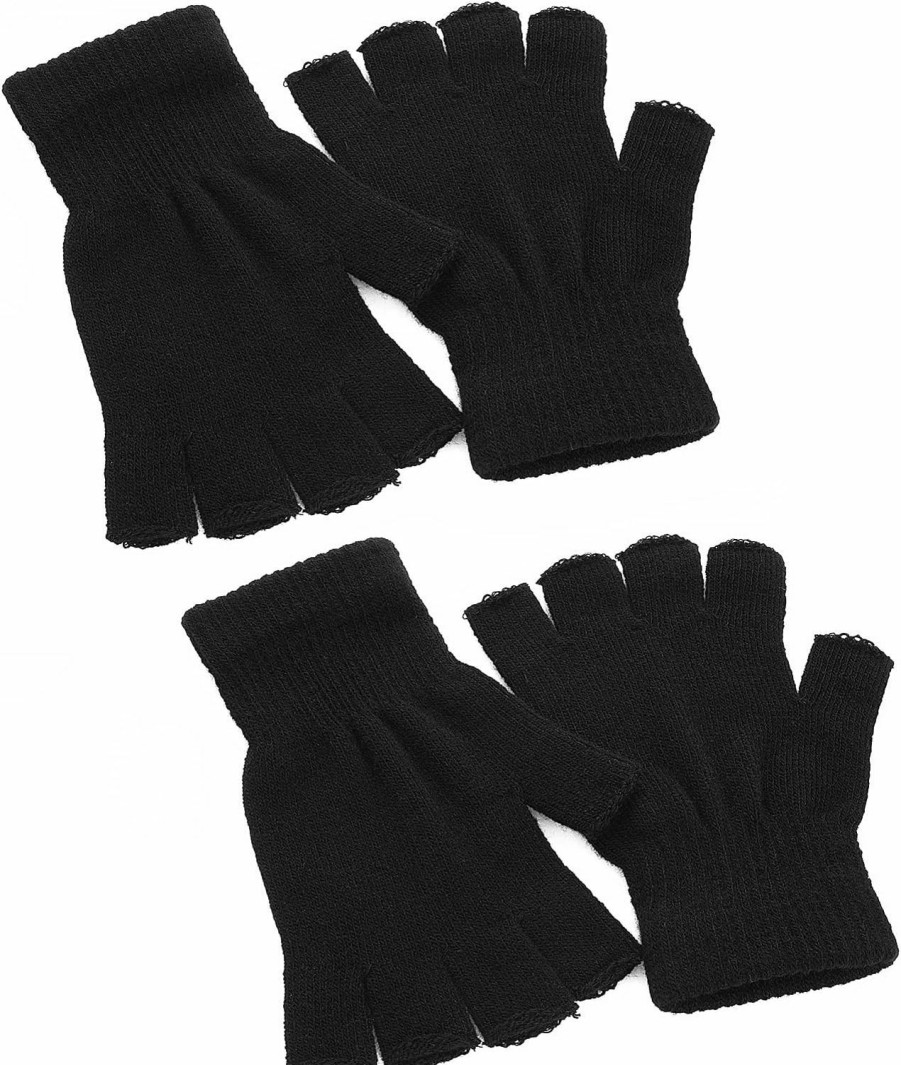 Yolev 2 Pairs Winter Half Finger Gloves Warm Knitted Fingerless Mittens Stretchy Touchscreen Gloves For Men And Women Best