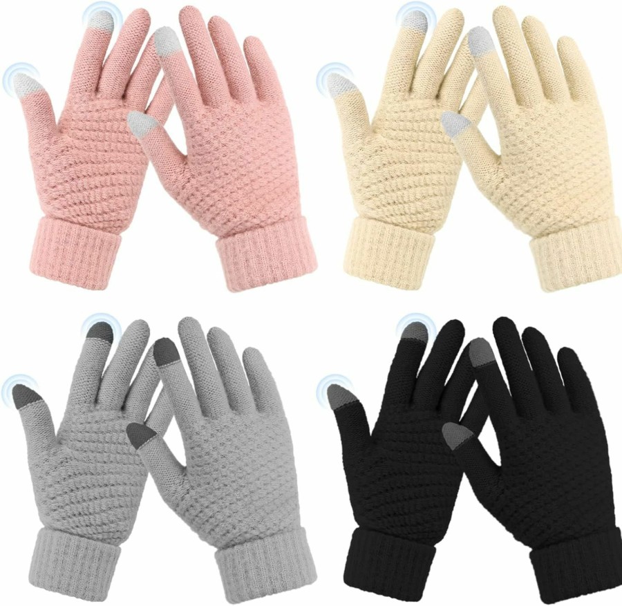 Omisy Omisy Womens Golves For Cold Weather, Gifts For Her Mom Wife, Warm Elastic Cuff Winter Gloves Touchscreen Wholesale