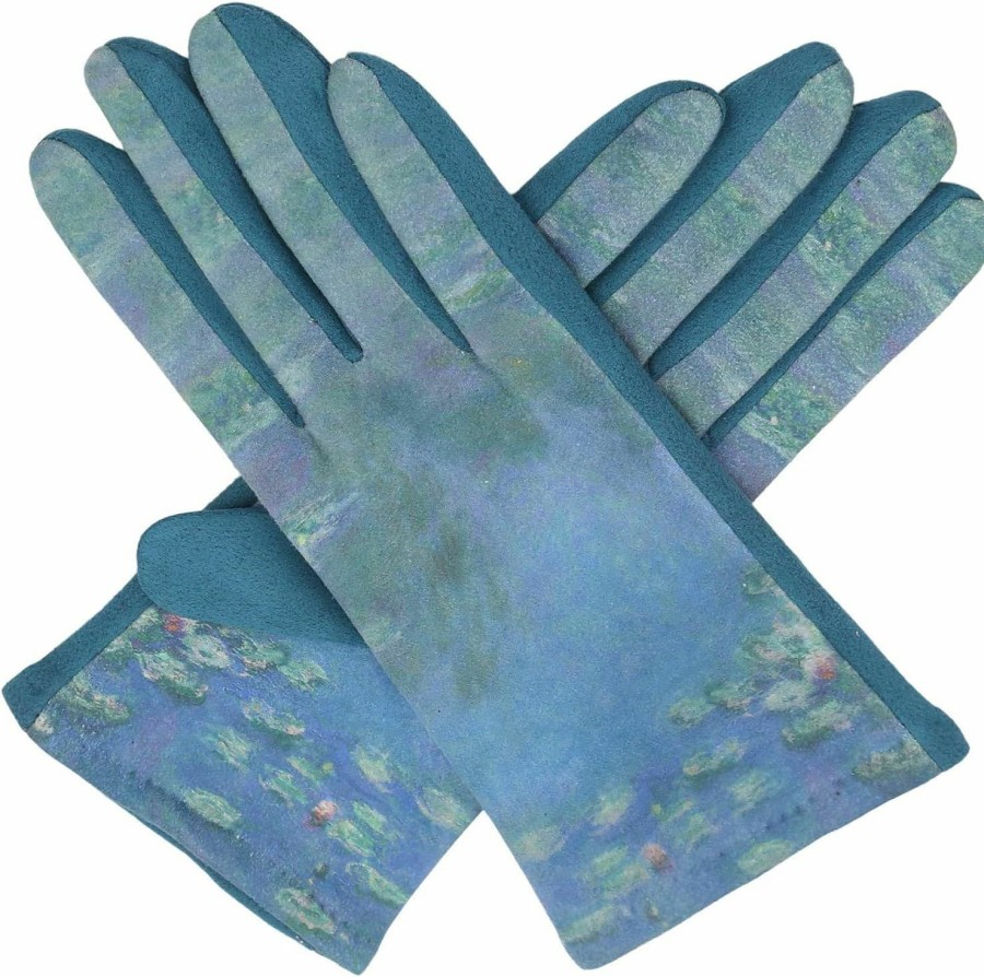 RainCaper Raincaper Monet Water Lilies Womenis Texting Gloves Warm Touch Screen Gloves All-Season Travel, Museum, Fashion & Dressy Gloves Fit Most New