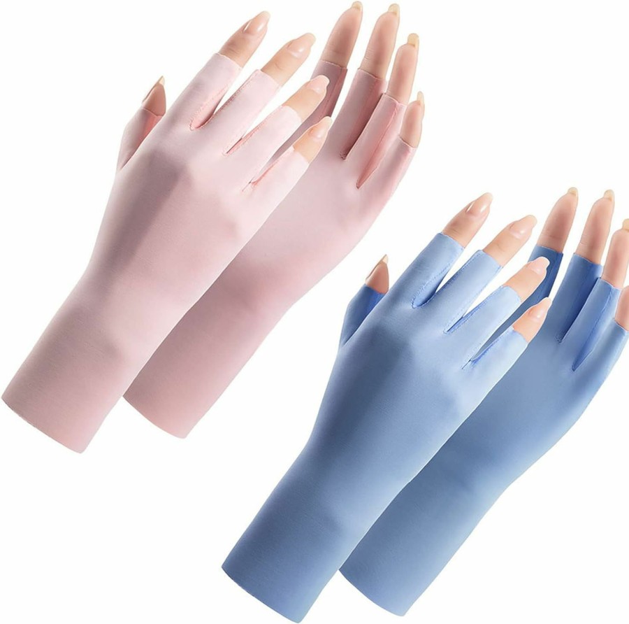 Vikodah Vikodah Women Fingerless Gloves Summer Uv Protection Gloves Cool Ice Silk Gloves Sun Block Driving Gloves Uni Best