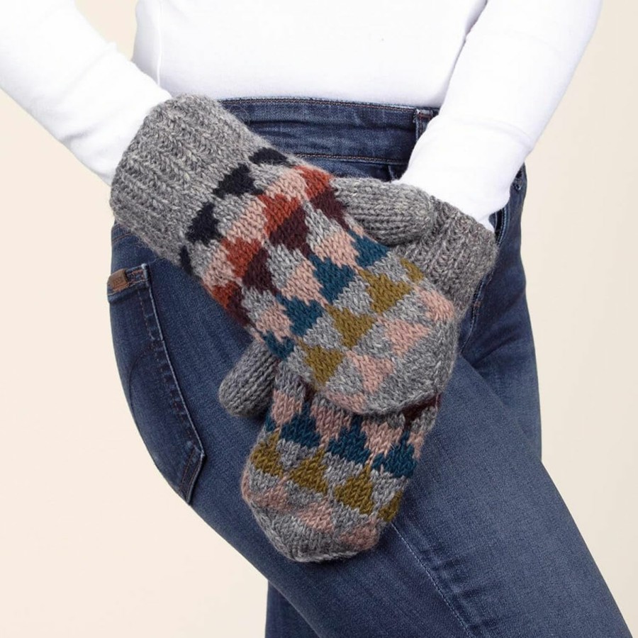 Feelgoodz Feelgoodz Women'S Jaya Geometric Patterned Wool Handknit Winter Mittens Online