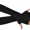 ASTRQLE Astrqle 1Pair Long Arm Long Thumb Hole Mittens Cotton Fingerless Sleeves Thin Arm Winter Warmer Sleeves For Girls Women (Black) Hot