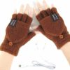 Kbinter Women'S & Men'S Usb Heated Gloves Knitting Hands Full & Half Heated Fingerless Heating Warmer With Button Washable Design Online