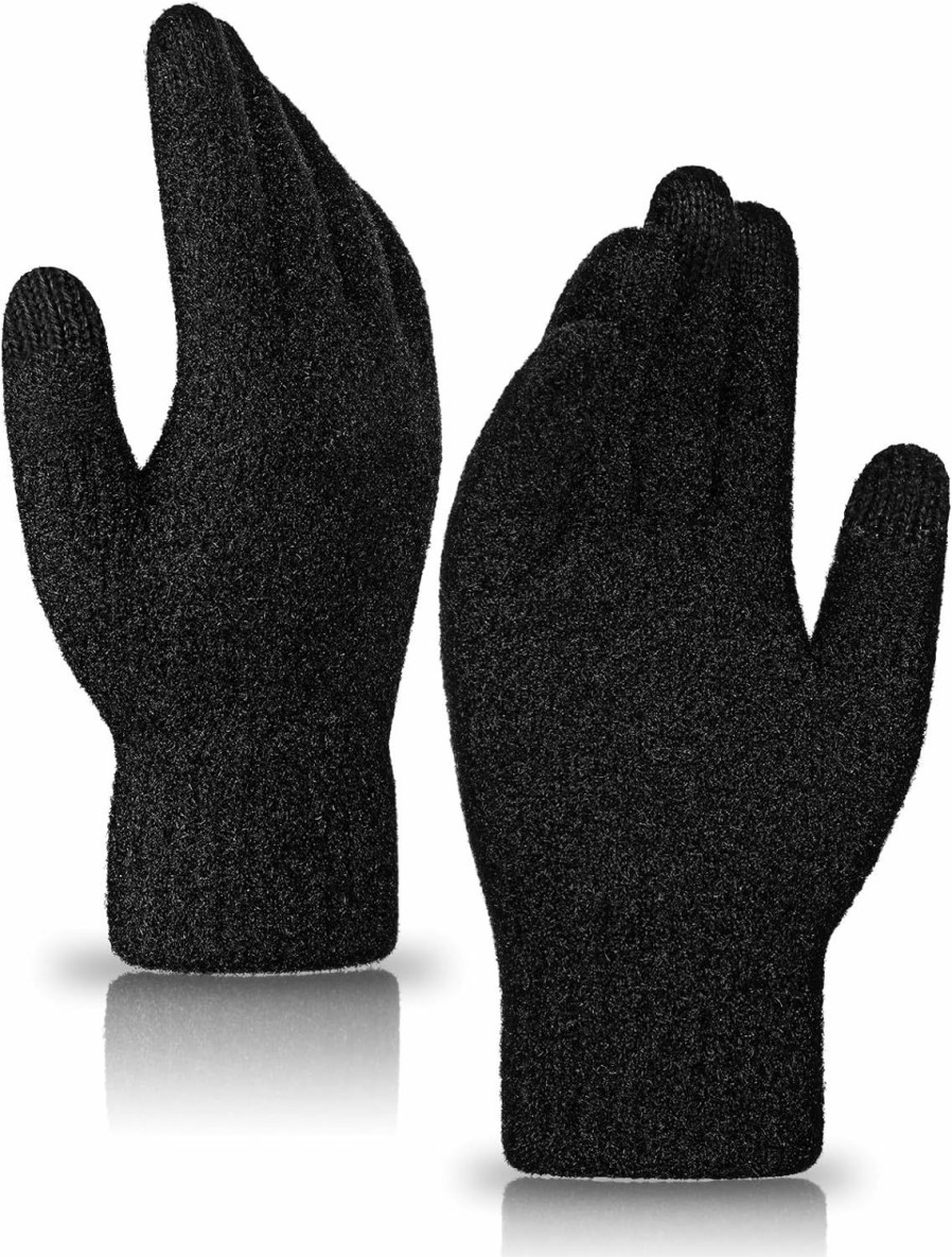 Achiou Achiou Winter Touchscreen Gloves Knit Warm Thick Thermal Soft Comfortable Wool Lining Elastic Cuff Texting For Women Men New