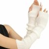 GSHLLO Gshllo Women Knitted Arm Warmers Long Warm Arm Sleeves Fingerless Thumb Hole Gloves Winter Wrist Warmers Over Elbow Gloves Online