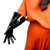 DooWay Dooway Black Super Long Leather Gloves For Women Faux Patent Pu Sexy Opera Glossy Pair Finger Gloves Cosplay Matching Wholesale