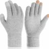 Aster Winter Gloves For Women, Thickened Wool Fleece Lining Heated Gloves Cold Weather, Dual-Layer Cashmere Elastic Thermal Knit Lining Warm Gloves Winter Thermal Warm Gloves Touch Screen Gloves Grey Online