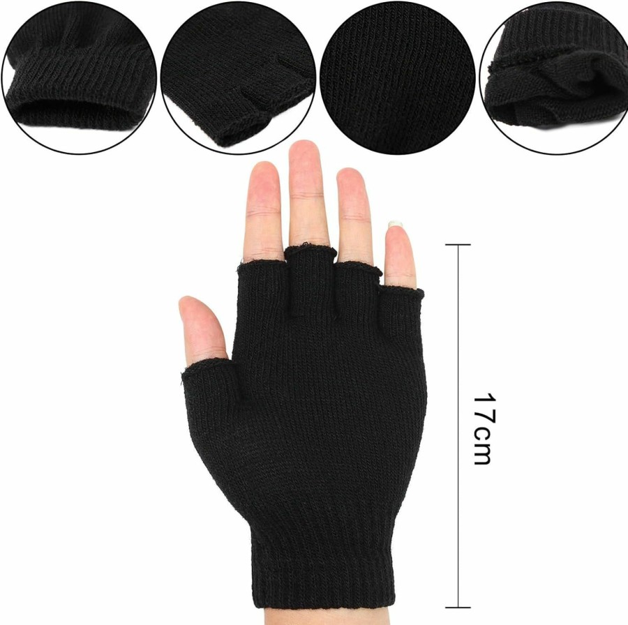 Cooraby Cooraby 10 Pairs Half Finger Gloves Winter Warm Fingerless Stretchy Knit Gloves For Women And Men Best