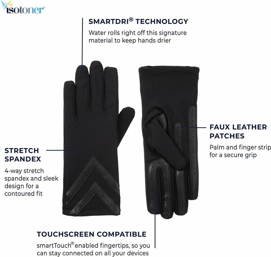 isotoner Isotoner Smartouch Spandex Cold Weather Gloves With Spandex And A Warm Fleece Lining Sm/Md Online