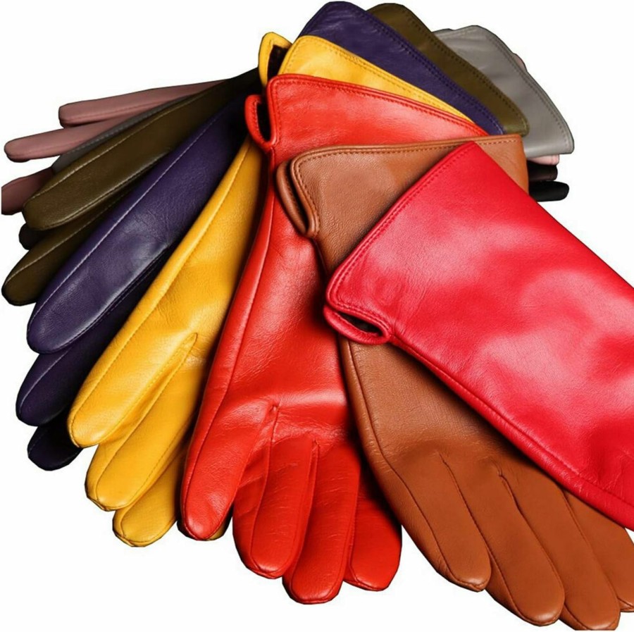 WARMEN Winter Gloves For Women Genuine Leather Warm Cashmere & Wool Blend Lining Touchscreen Windproof Driving Dress Hot