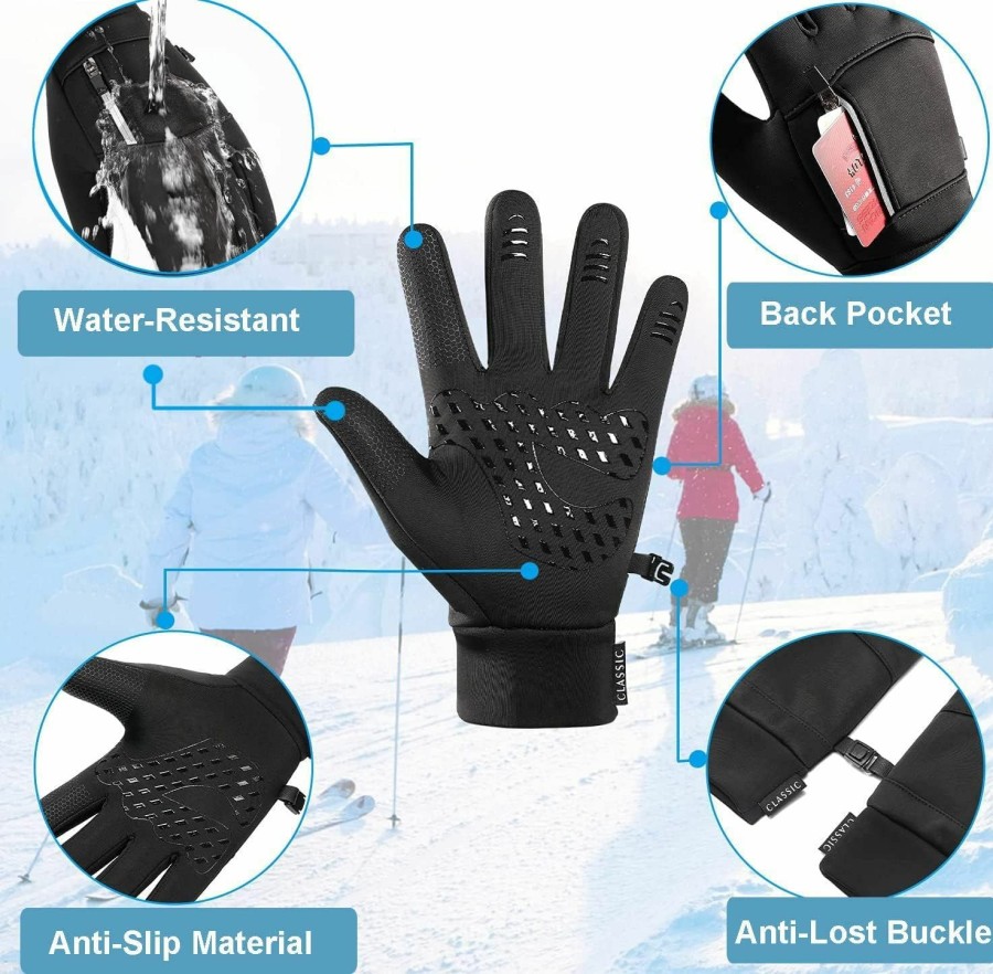 Weitars Weitars Winter Gloves Waterproof Thermal Sport Glove For Men Women For Running Cycling Driving Hiking,Warm Glove For Work Hot