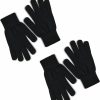 SHALEDOW Shaledow 2 Pairs Winter Magic Gloves Stretchy Warm Black Knit Gloves For Men Or Women (One Size Fits All) Best