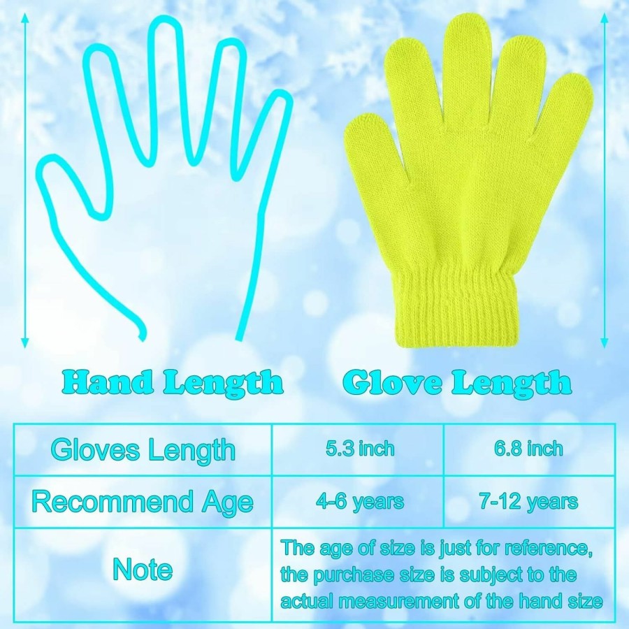 Mototo 36 Pairs Kid'S Winter Warm Magic Gloves Bulk Colorful Children Stretchy Full Finger Knitted Gloves Boys Girls Mittens Gloves Wholesale