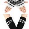 Urieo Urieo 2 Pairs Winter Arm Warmer Knit Long Fingerless Gloves Knitted Elbow Length Wrist Warmers With Thumb Hole For Women New