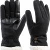 isotoner Isotoner Womens Womena'S Recycled Microsuede Water Repellent Cold Weather With Sherpasoft Lining Gloves, Black, Large X-Large Us Clearance