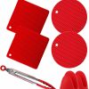 Minmallife Minmallife Silicone Pot Holders For Kitchen, Oven Gripper, Silicone Tongs, Silicone Mat/Trivets For Hot Dishes - Silicone Bakeware Sets - 2 Mittens, 4 Pot Holders Silicone, 1 Tong (Set Of 7) - Gray New