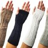 Winterlace Arm Warmers Fingerless Gloves, 6 Pairs For Women, Premium Open Finger Cable Knit Warm Winter Sleeve Best