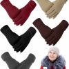 Sumind Sumind 5 Pairs Women Gloves Warm Touch Screen Winter Gloves Plush Lined Gloves Windproof Gloves For Women Girls (Black, Gray, Khaki, Brown, Wine Red) Best