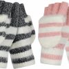 Achiou Achiou Winter Fingerless Gloves For Women, Warm Convertible Clamshell Mitten Gloves, Knitted Half Finger Flip Top Gloves Girl Clearance