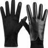 Betrysota Womens Leather Gloves Winter Touchscreen Texting Phone Windproof Fleece Lined Dress Driving Motorcycle Warm Gloves New