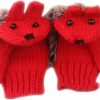 X&F X&F Women'S Cute Hedgehog Winter Knitted Cotton Mittens Girls Thick Gloves Hot