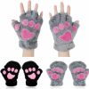 Bienvenu Bienvenu 2 Pack Fingerless Warm Gloves For Women,Plush Cat Mitten Gloves,Winter Cosplay Bear Cat Paw Gloves Online