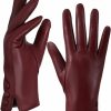 GSG Gsg Women Leather Gloves Genuine Sheepskin Leather Touchscreen Motorcycle Driving Lady Dress Gloves Fleece Lined Clearance