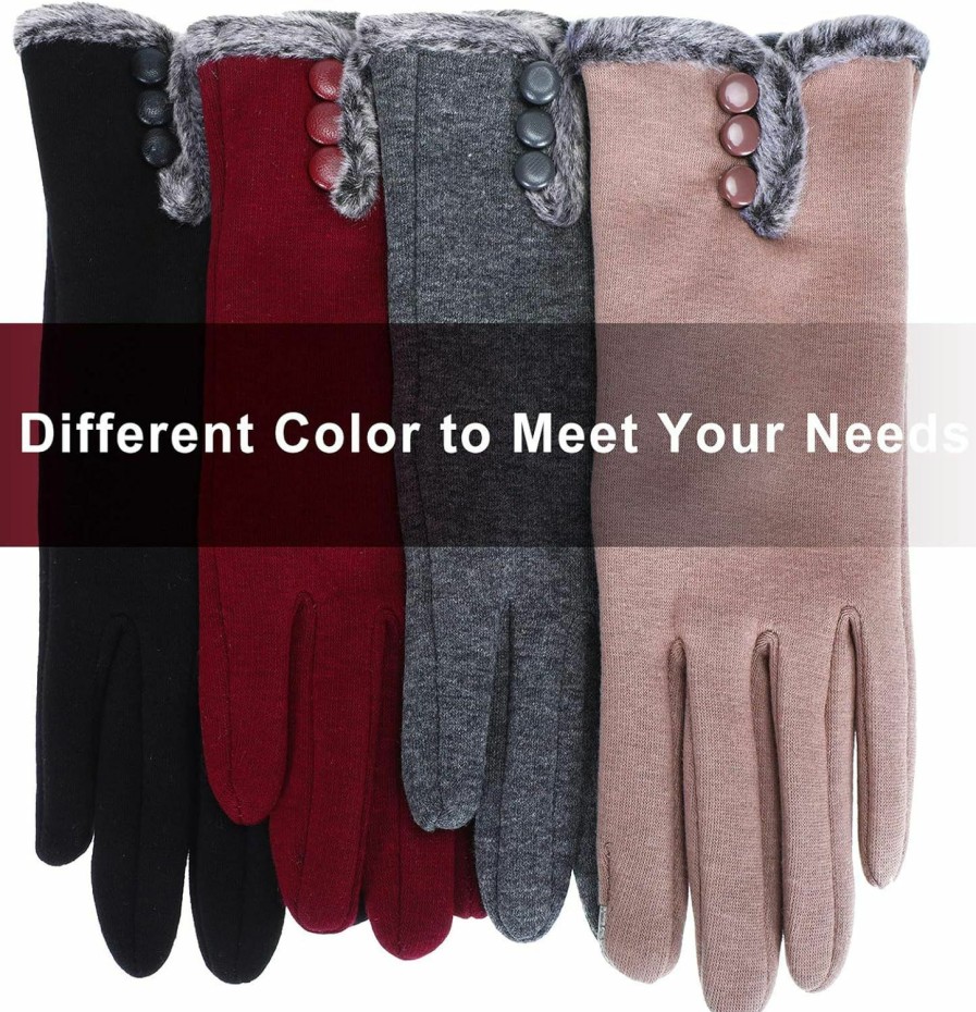 Patelai Patelai 3 Pairs Women Warm Gloves Touchscreen Windproof Gloves For Winter Hot