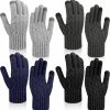 Bencailor Bencailor 4 Pairs Women'S Winter Touchscreen Gloves Warm Full Fingers Fleece Lined Knit Gloves Anti Slip Elastic Cuff Winter Texting Gloves For Women Men Clearance