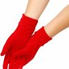 DINPREY Dinprey Winter Touchscreen Gloves For Women, Warm Thick Fleece Windproof Mittens Short Satin Gloves Opera Gloves Wrist Length Clearance