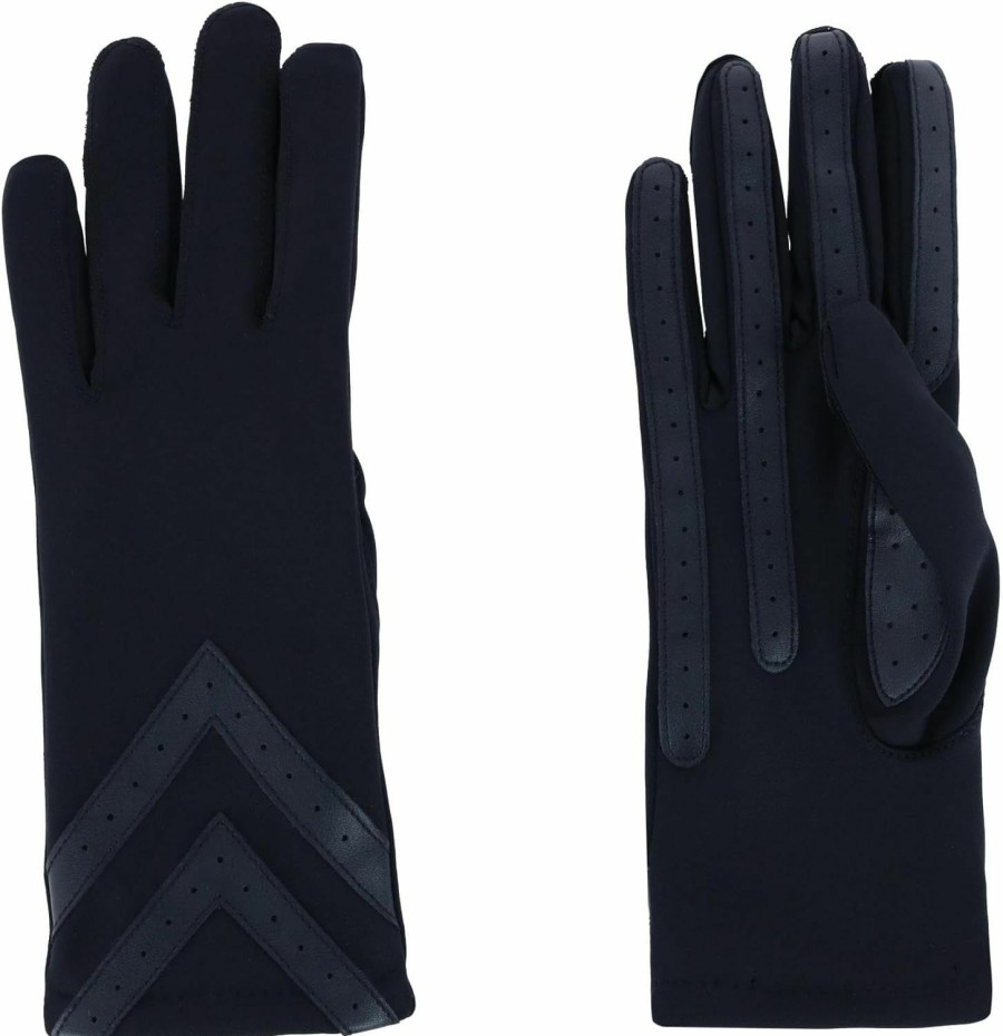 isotoner Isotoner Smartdri Smartouch 3 Button Length Spandex Chevron Gloves - A30660 (Black, L/Xl) Wholesale